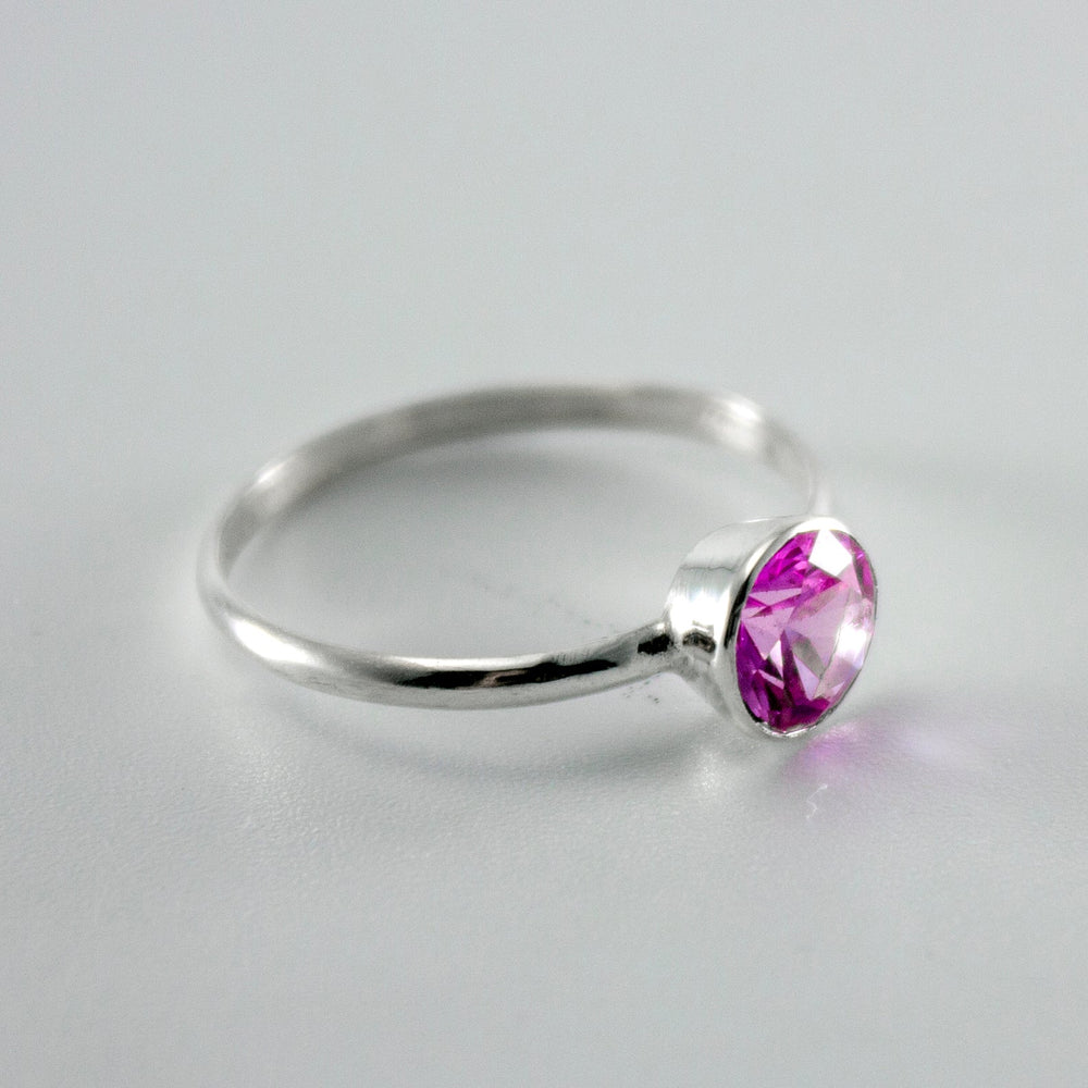 Pink Sapphire Sterling Silver Ring For Women Gift Box