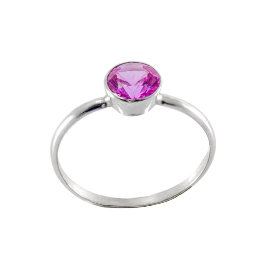 Pink Sapphire Sterling Silver Ring For Women Gift Box