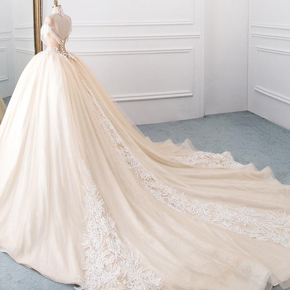 New Luxury High Neck Ball Gown Wedding Dress