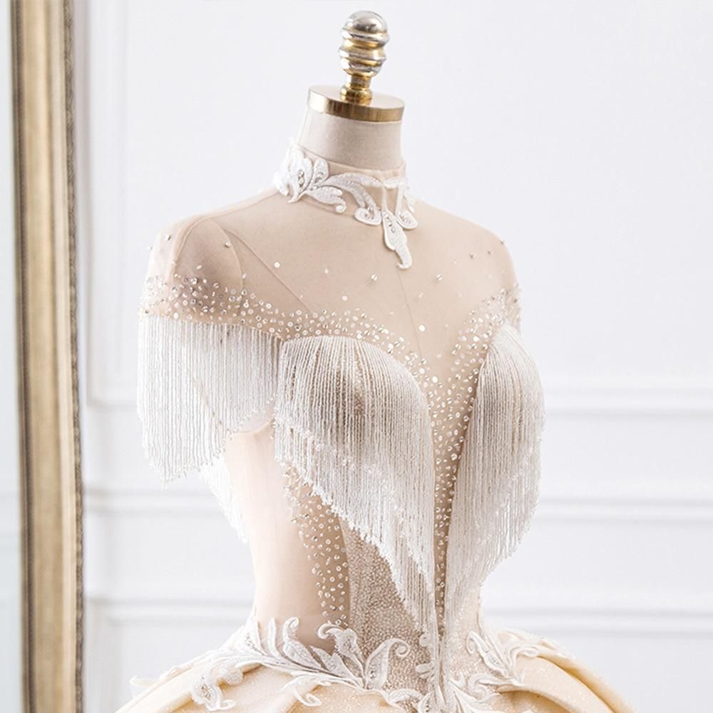 New Luxury High Neck Ball Gown Wedding Dress