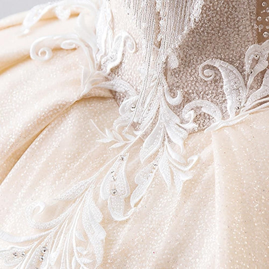 New Luxury High Neck Ball Gown Wedding Dress