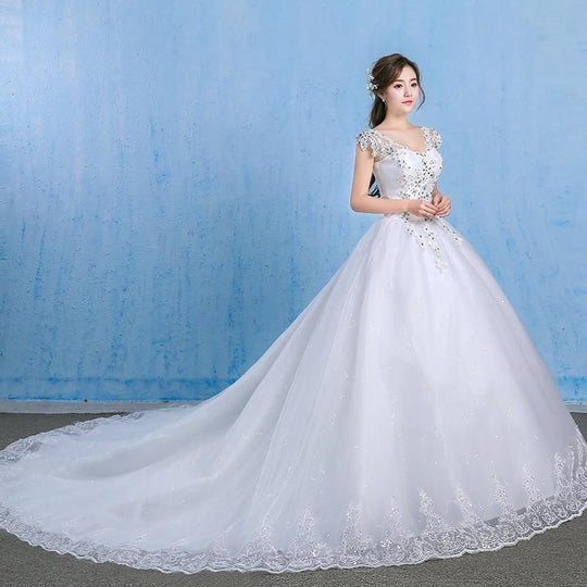 Luxury Wedding Dress Elegant Appliques Gown