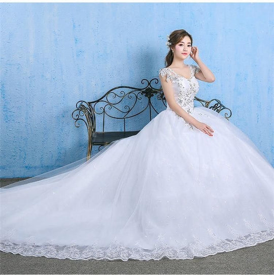 Luxury Wedding Dress Elegant Appliques Gown