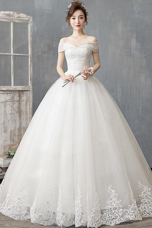 Sexy Off The Shoulder Short Sleeve Wedding Dress