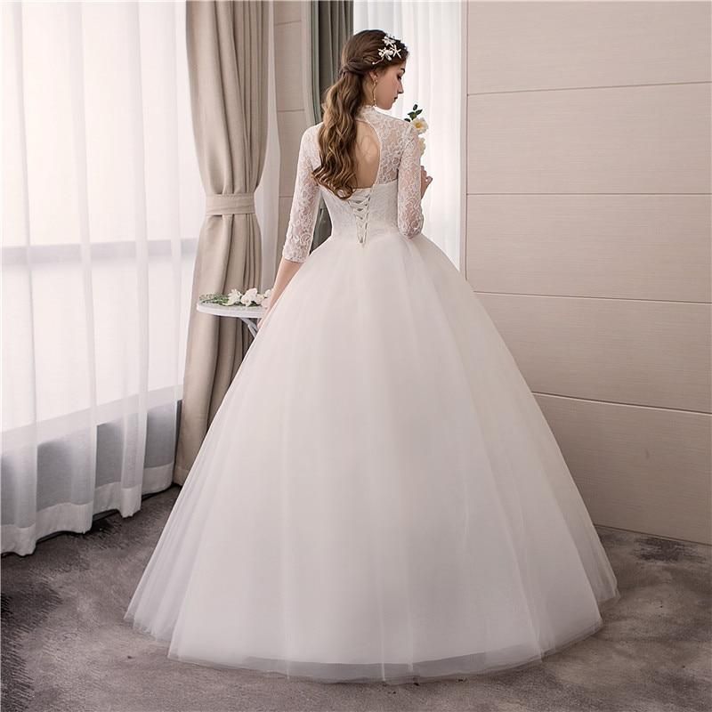Sexy Lace High Neck New Wedding Dress Fashion Slim Embroidery Backless