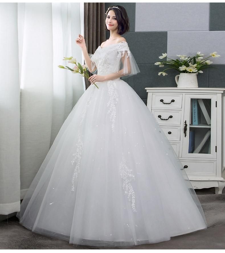 Sexy Off Shoulder Wedding Dress Korean Style