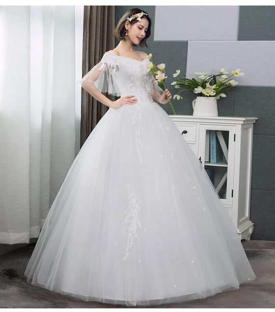 Sexy Off Shoulder Wedding Dress Korean Style