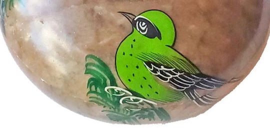 Soapstone Bird Pot Hand Carved Painted Rustic Decor Bowl